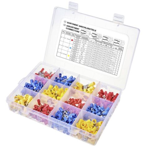 TRU COMPONENTS TC-11894508 Assortiment de cosses à sertir 0.5 mm² 6.0 mm² rouge, bleu, jaune 520 pc(s) R428542 (1/3)