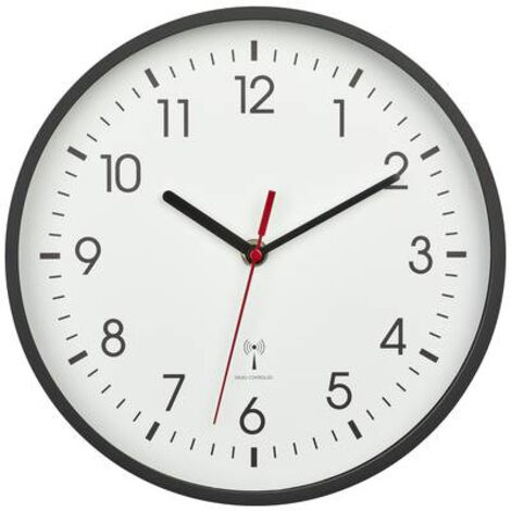 Horloge murale TFA Dostmann 60.3550.01 radiopiloté(e) 24.5 cm x 42 mm noir (1/6)
