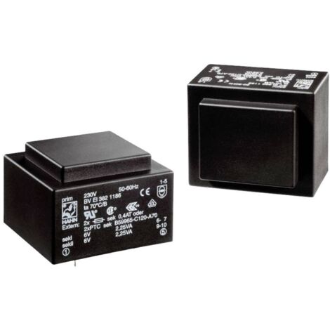 Hahn BV EI 382 1197 Transformateur pour circuits imprimés 1 x 230 V 1 x 24 V/AC 4.5 VA C548622 (1/2)