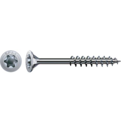 Spax – Vis à bois Torx T30 – Ø6 x 100 mm – Tête fraisée – Filetage partiel – 100 unités – Revêtement WIROX anti-corrosion