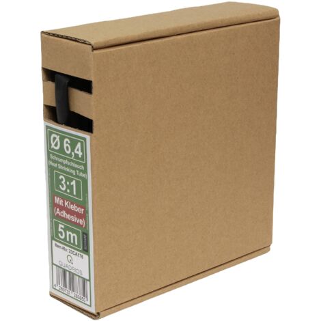Quadrios 23CA176 Gaine thermorétractable avec colle noir 6.4 mm Taux de retreint:3:1 5 m V908873 (1/5)
