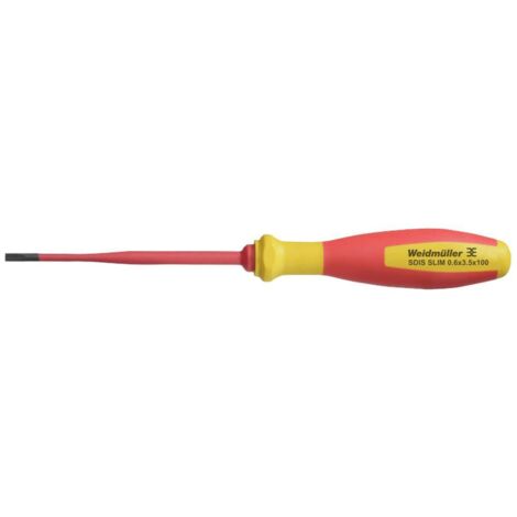 Weidmüller SDIS SLIM 0.6X3.5X100 Tournevis pour vis à fente Largeur de la lame: 3.5 mm Longueur de la lame: 100 mm S201342 (1/2)