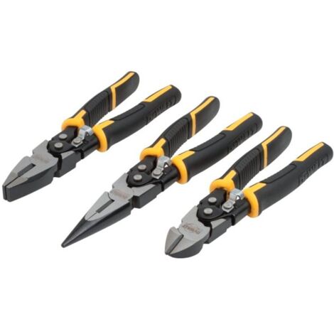 Dewalt – Jeu de pinces 3 pièces – Lame de coupe trempée – Conception à double articulation – Poignée ergonomique – Verrouillage de sécurité