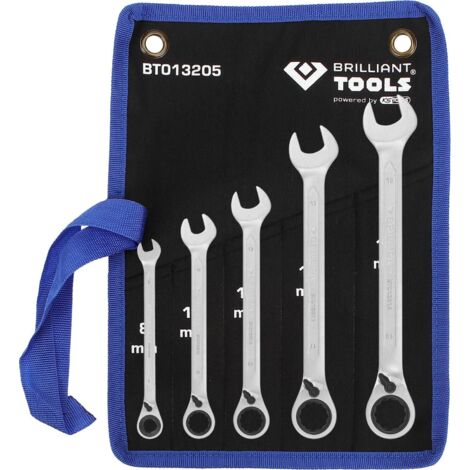 BRILLIANT TOOLS Jeu de clés mixtes à cliquet 5 pces réversibles 8 - 19 mm - BT013205