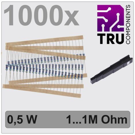 TRU COMPONENTS TC-12888480 T22P083 Jeu de résistances à couche métallique sortie axiale 0411 0.5 W 1 % 1000 pc(s) (1/2)