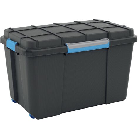 Bac de rangement empilable 110L – Dimensions 735 x 460 x 445 mm – Résistant à l'eau IP55 – Pour environnements humides et poussiéreux – KIS - NOIR 1 PC
