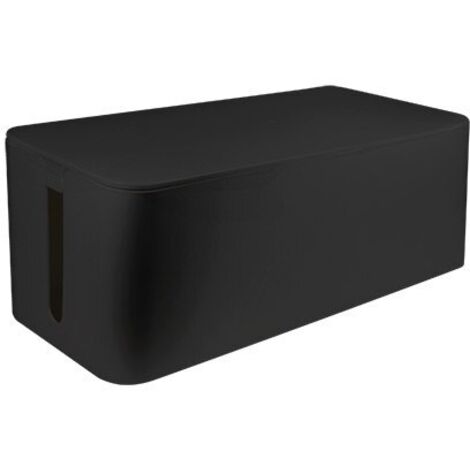 Boîtier de câbles 407 x 157 x 133.5 mm – KAB0062 – plastique noir pour rangement bureau – ouverture pour câbles des deux côtés – Logilink (1/5)