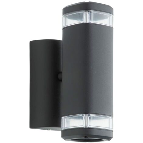 BRILLIANT Applique murale d'extérieur Jandy 2 feux haut/bas carré noir 2x PAR51, GU10, 18W, adapté aux lampes à réflecteur (non incluses) (1/5)
