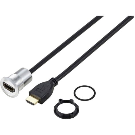 TRU COMPONENTS TC-11980456 Adaptateur HDMI femelle HDMI femelle - HDMI mâle argent Nombre de pôles: 1 Longueur de câble: 90 cm Contenu: 1 pc(s) R039912 (1/2)