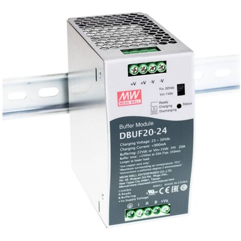 MW Mean Well DBUF20-24 Module tampon pour montage sur rail 24 V 20 A Nbr. de sorties:1 x Contenu 1 pc(s) V961603