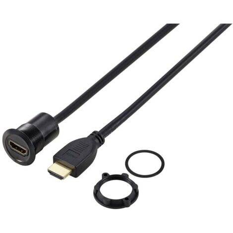 TRU COMPONENTS TC-11980468 Adaptateur HDMI femelle HDMI femelle - HDMI mâle noir Nombre de pôles: 1 Longueur de câble: (1/2)