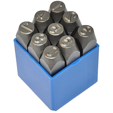 Ks Tools – Jeu de chiffres à frapper 0 à 9 – 9 pcs – Acier chrome vanadium – Hauteur 5-6 mm – Pour matériaux jusqu'à 100 kp/mm²