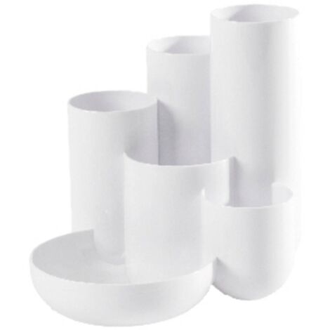 Pot à Crayons BRAVO HAN - Brillant, Extensible, 5 Compartiments, Cristal, Design Moderne Pour Bureau