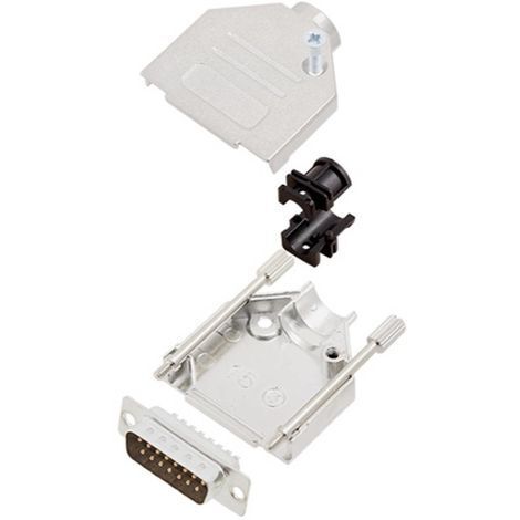 TRU COMPONENTS TCDTZK15DBPK 7708496 Kit embase SUB-D mâle 180 ° Nombre de pôles: 15 fût à souder 1 pc(s) (1/2)
