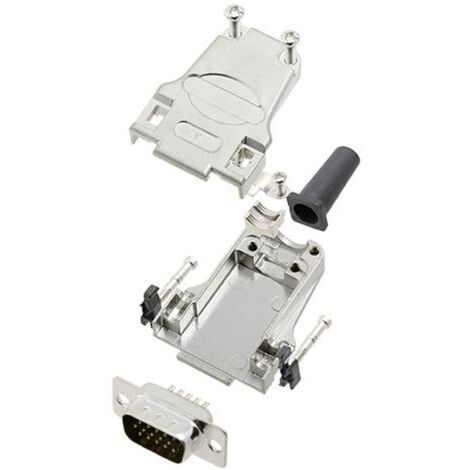 TRU COMPONENTS TCDTZF09HDP15K 7709536 Kit embase SUB-D mâle 180 ° Nombre de pôles: 15 fût à souder 1 pc(s) (1/2)