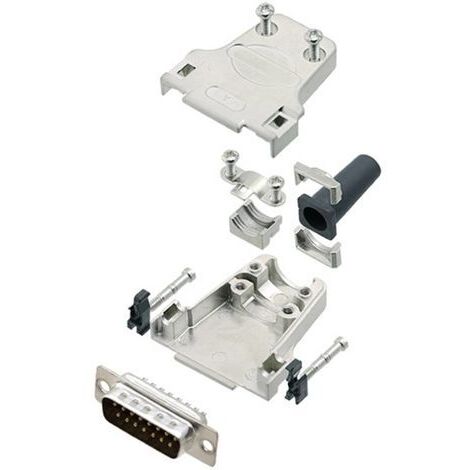 TRU COMPONENTS TCDTZF15DMPK 7709752 Kit embase SUB-D mâle 180 ° Nombre de pôles: 15 fût à souder 1 pc(s) (1/2)