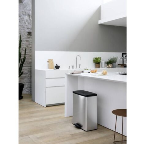 Curver Deco bin slim 254619 Poubelle 52 l (l x H x P) 486 x 615 x 284 mm argent, noir 1 pc(s)