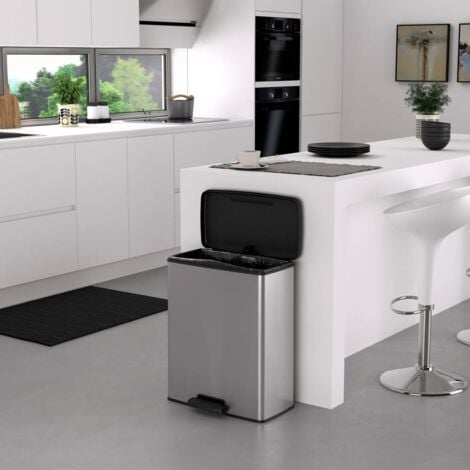 Curver Deco bin slim 254619 Poubelle 52 l (l x H x P) 486 x 615 x 284 mm argent, noir 1 pc(s)