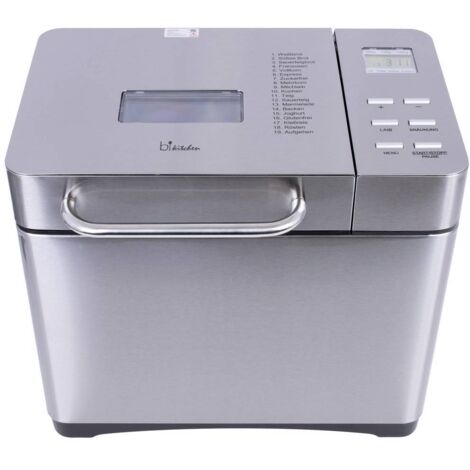 BiKitchen bake 501 Machine à pain avec verre doseur, avec écran 2 l inox