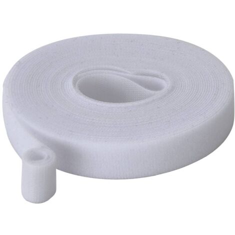 Bande auto-agrippante TRU COMPONENTS T24CA064 partie velours et partie agrippante (L x l) 5 m x 15 mm blanc 5 m A559253