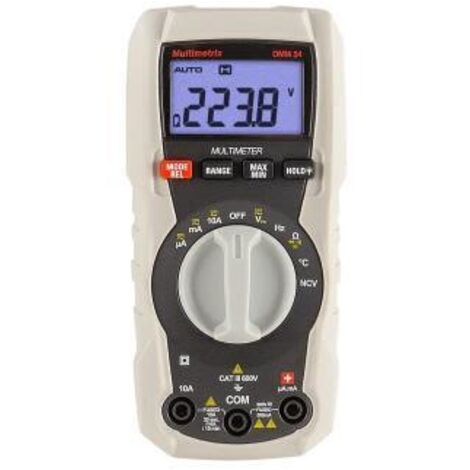 Multimetrix – Multimètre numérique DMM 54 Chauvin Arnoux portable – 600V c.a. – 10A c.a. – Affichage numérique – Indice de sécurité CAT III 600V