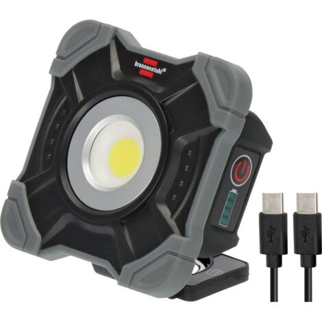 Brennenstuhl – Projecteur portable LED sans fil 10W – 1000 lm blanc lumière du jour – IP54 – Charge USB C – Résistant aux chocs