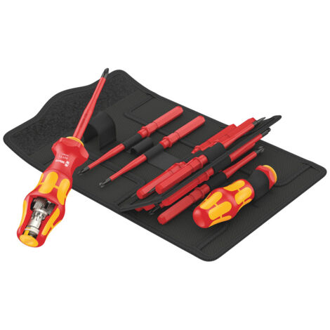 Wera – Jeu de lames de rechange pour tournevis cruciforme – 16 pièces – VDE certifiées jusqu'à 1000 volts – Fonction Turbo pour vissage rapide