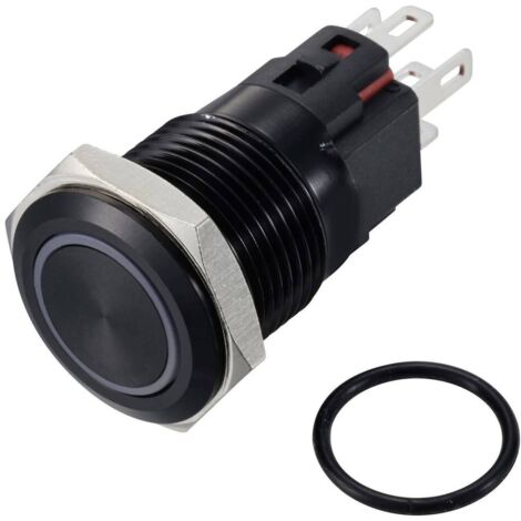 TRU COMPONENTS TC-12647448 Interrupteur à pression 250 V/AC 3 A 1 x Off/(On) IP65 rouge à accrochage Aluminium, anodisé 1 pc(s) Q896853 (1/2)