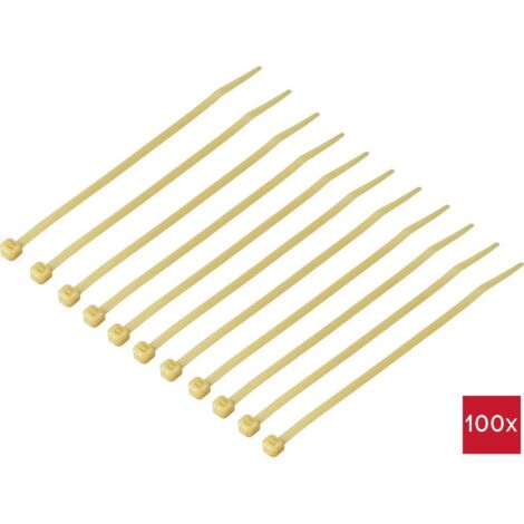 TRU COMPONENTS TC-12533328 Serre-câble 150 mm 3.6 mm marron clair pour les applications à haute température 100 pc(s) (1/3)