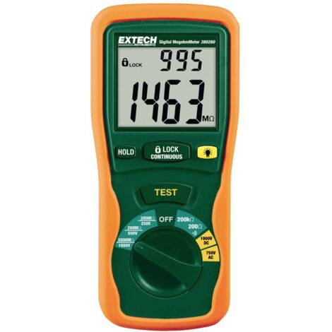 Extech Extech 380260 Appareil de mesure de l'isolation 250 V, 500 V, 1000 V 2000 MΩ