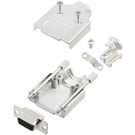 TRU COMPONENTS TCMHDM09HDS15K 7708828 Kit embase SUB-D femelle 180 ° Nombre de pôles: 15 fût à souder 1 pc(s) (1/2)