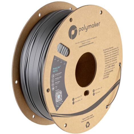Polymaker PB01012 Filament PETG résiste à la chaleur, résistance élevée à la traction 1.75 mm 1000 g argent PolyLite™ 1