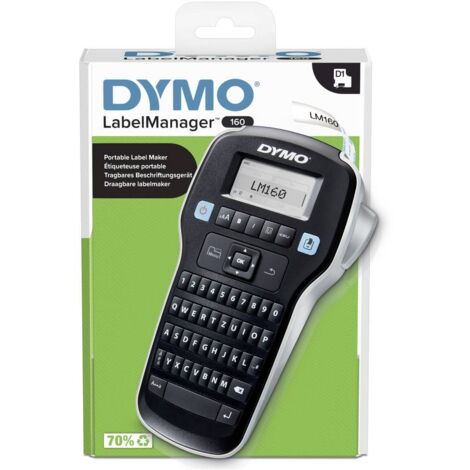 Etiqueteuse DYMO LabelManager 160 – Compatible rubans D1 6/9/12 mm – Clavier QWERTZ – Écran LCD pour prévisualisation