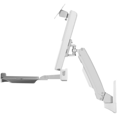 ICY BOX IB-MS600-W simple Support mural pour écran 25,4 cm (10") - 61 cm (24") argent, gris, blanc réglable en hauteur, tablette pour clavier, incli R454801 (1/3)