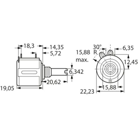 Bourns 3543S-1-103L Potentiomètre de précision 1 W 10 kΩ 1 pc(s)