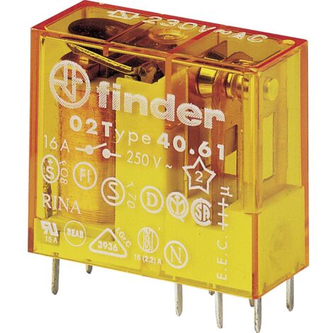 Finder 40.61.8.230.4300 Relais pour circuits imprimés 230 V/AC 16 A 1 NO (T) 1 pc(s) Y525223