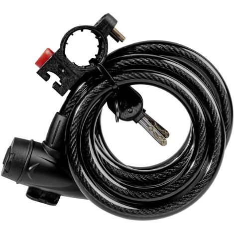 Brüder Mannesmann Câble antivol noir fermeture à clé A597233 (1/5)