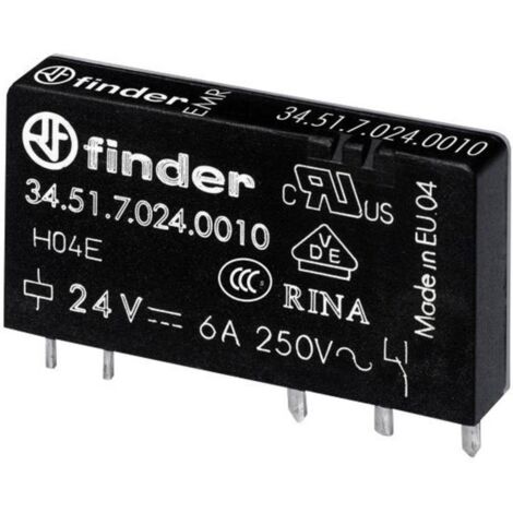 Finder 34.51.7.006.0010 Relais pour circuits imprimés 6 V/DC 6 A 1 inverseur (RT) 1 pc(s) (1/2)