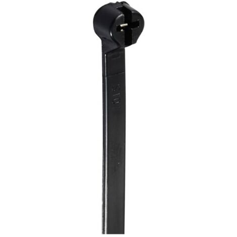 TRU COMPONENTS TC-12814188 Serre-câble 200 mm 4.8 mm noir avec languette métallique, stable aux intempéries et aux UV 100 pc(s) A723143 (1/2)