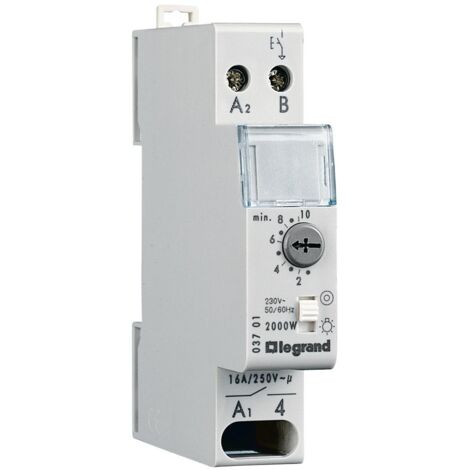 Legrand – Minuterie d'escalier 230V 16A – Charge max 2000W – Temporisation 0,5-10 min – Installation facile dans tableau électrique