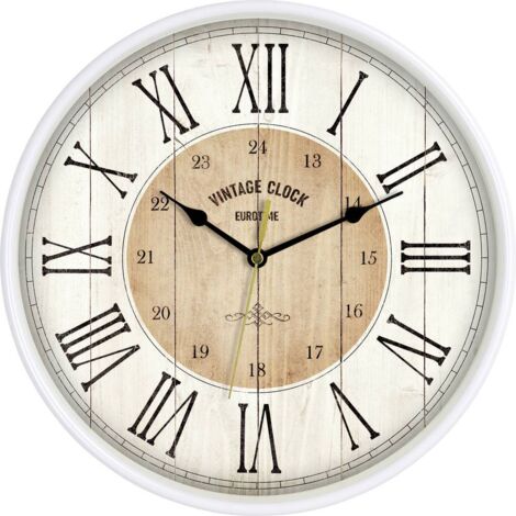 Horloge murale EUROTIME 81748-07 à quartz 30.5 cm blanc Y115533