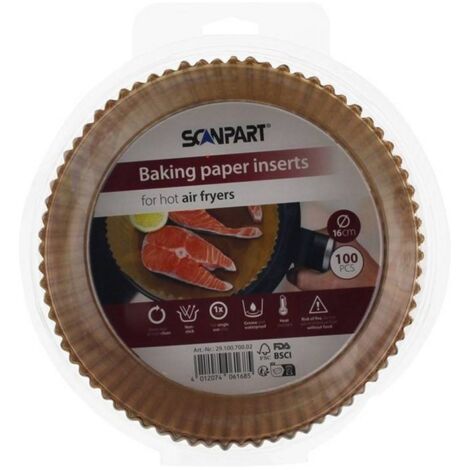 ScanPart 2910070002 Papier pour friteuse à air chaud, 16 cm, rond, 100 (1/2)