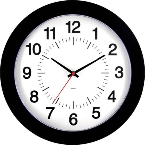 Horloge murale EUROTIME 80514-05 à quartz 30.5 cm noir Y115593 (1/2)