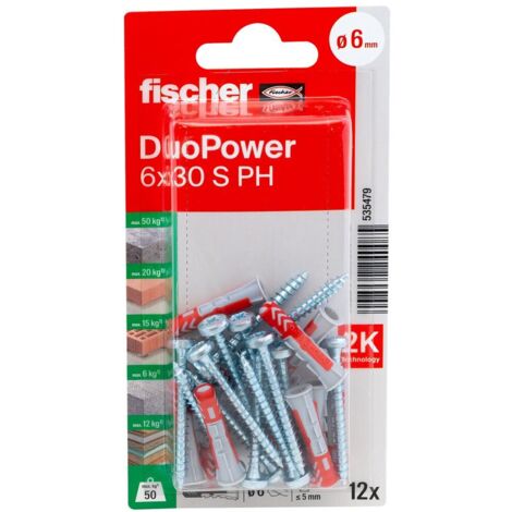 Fischer 535479 DuoPower 6 x 30 S PH K NV Cheville 30 mm 6 mm 1 set V887163