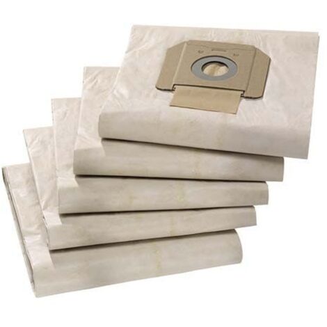 Sacs filtrants papier NT 48, NT 65, NT 70, NT 72, NT 75, NT 80, WET VAC 69042850 – Lot de 5 pièces – Pour aspirateurs KÄRCHER
