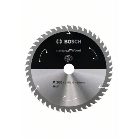 Lame de scie circulaire 165 mm 48 dents carbure – Coupe fine pour bois dur – Alésage 20 mm – Largeur 1,5 mm – 2608837687 – Amica (1/10)