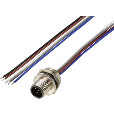 TRU COMPONENTS TC-12833036 Fiche encastrée pour capteur/actionneur M12 embase mâle 0.5 m Nombre de pôles: 5 1 pc(s) (1/3)