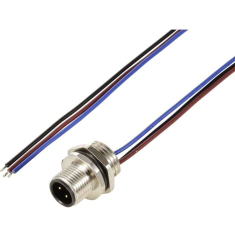 TRU COMPONENTS TC-12833204 Fiche encastrée pour capteur/actionneur M12 embase mâle 0.5 m Nombre de pôles: 3 1 pc(s) A762793 (1/3)
