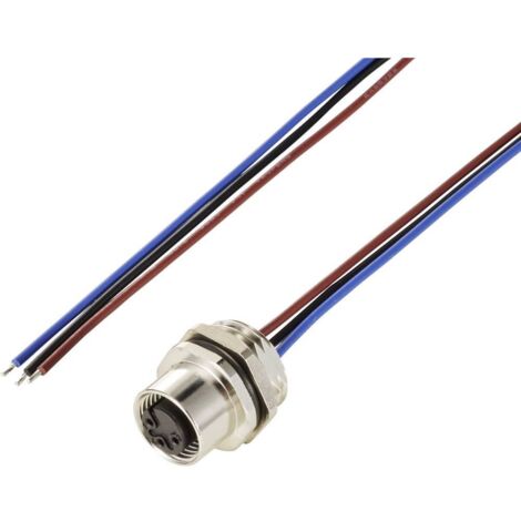TRU COMPONENTS TC-12833212 Prise encastrée pour capteur/actionneur M12 embase femelle 0.5 m Nombre de pôles: 3 1 pc(s) A762723 (1/3)