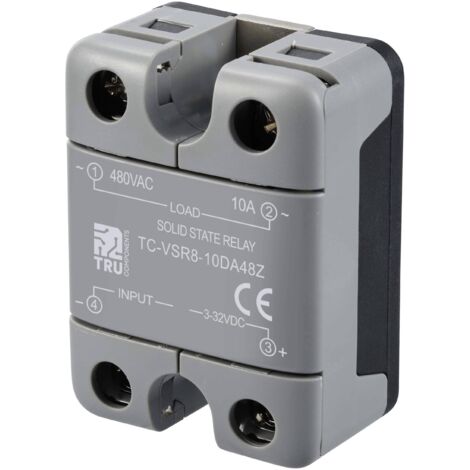 TRU COMPONENTS Relais à semi-conducteurs TC-12705356 10 A Tension de contact (max.): 480 V/AC à commutation au zéro de (1/4)